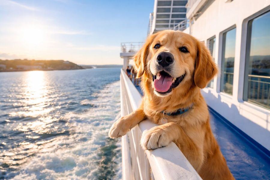 Hund auf einer Reise
